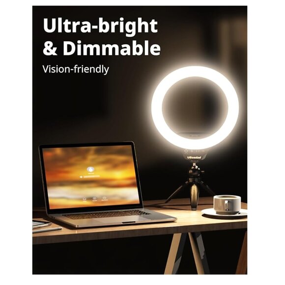 NEW UBeesize 10" Selfie Ring Light with Tripod Stand & Cell Phone Holder - Picture 6 of 6